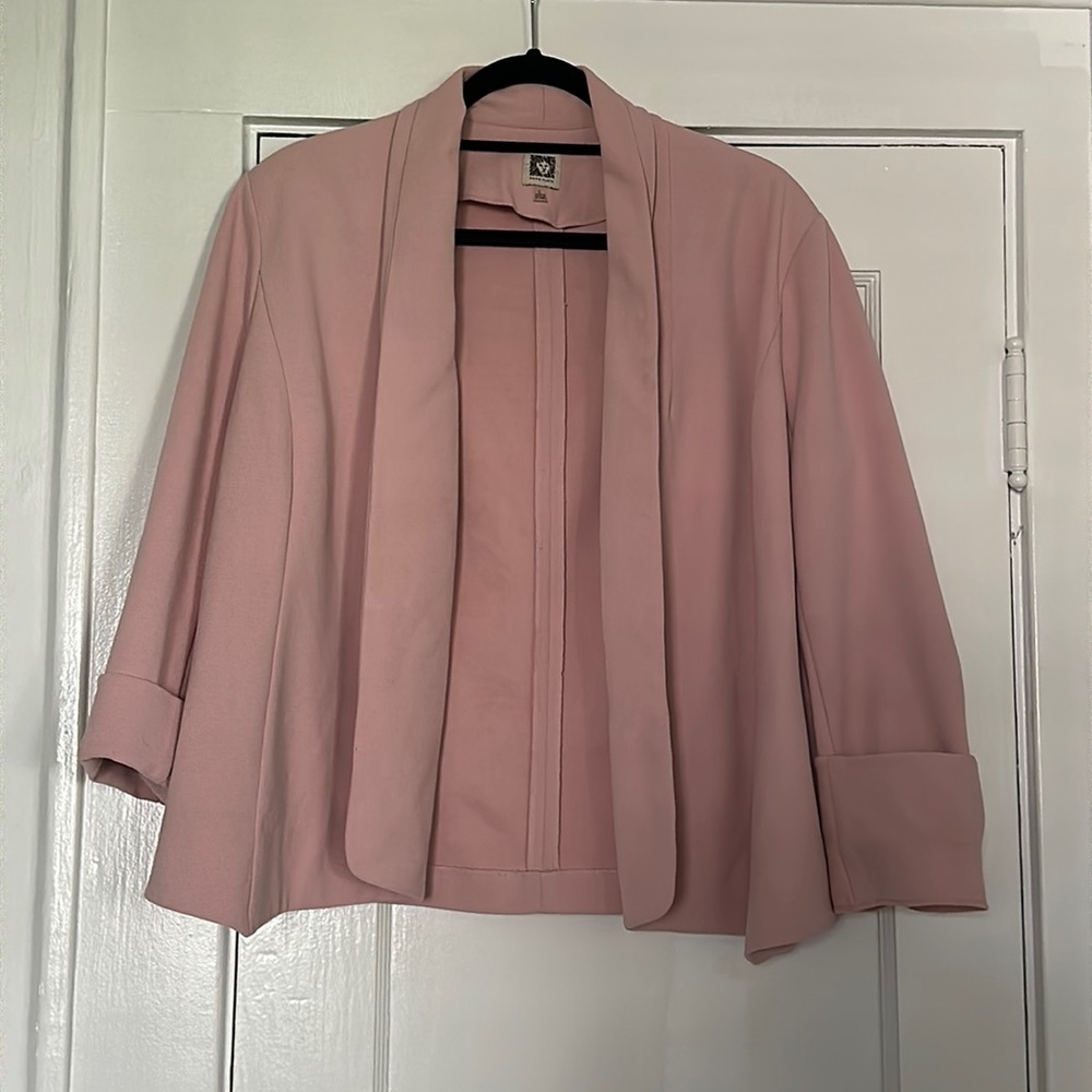 Light Pink 3/4 Sleeve Blazer